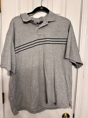 Puritan Men's Striped Polo Gray 2XL